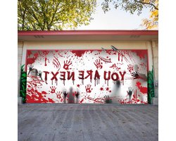 Garagedeur Banner voor Halloween decoratie, 1,85 x 4m, Enge Outdoor Banner voor Halloween Feestdecoraties