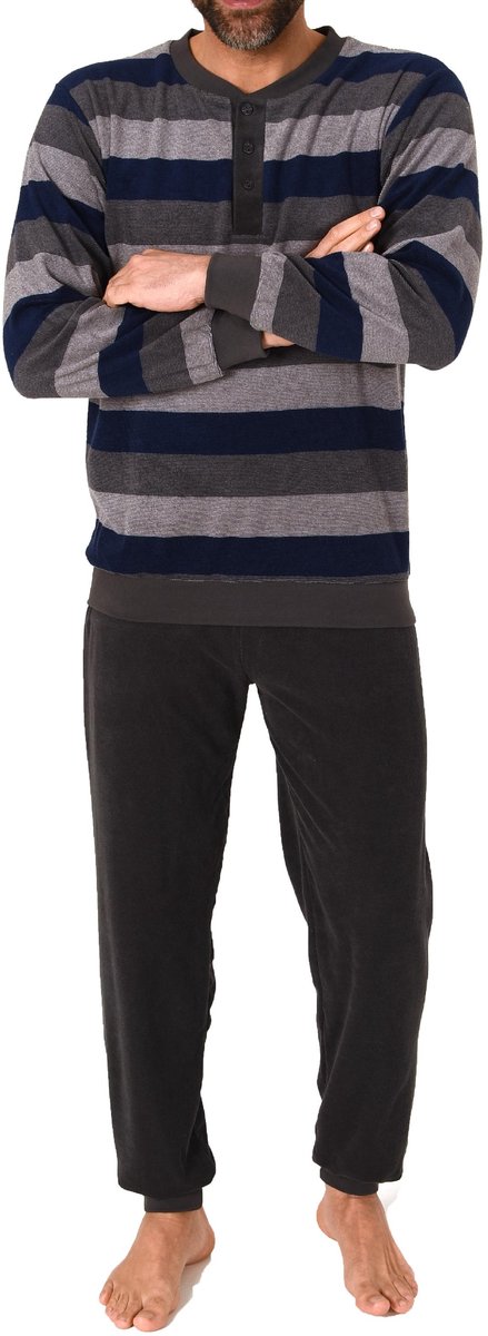 Normann Badstof pyjama met lange mouwen voor heren, met manchetten, ook in grote maten, rood, 48 Normann Badstof pyjama met lange mouwen voor heren, met manchetten, ook in grote maten, rood, 48