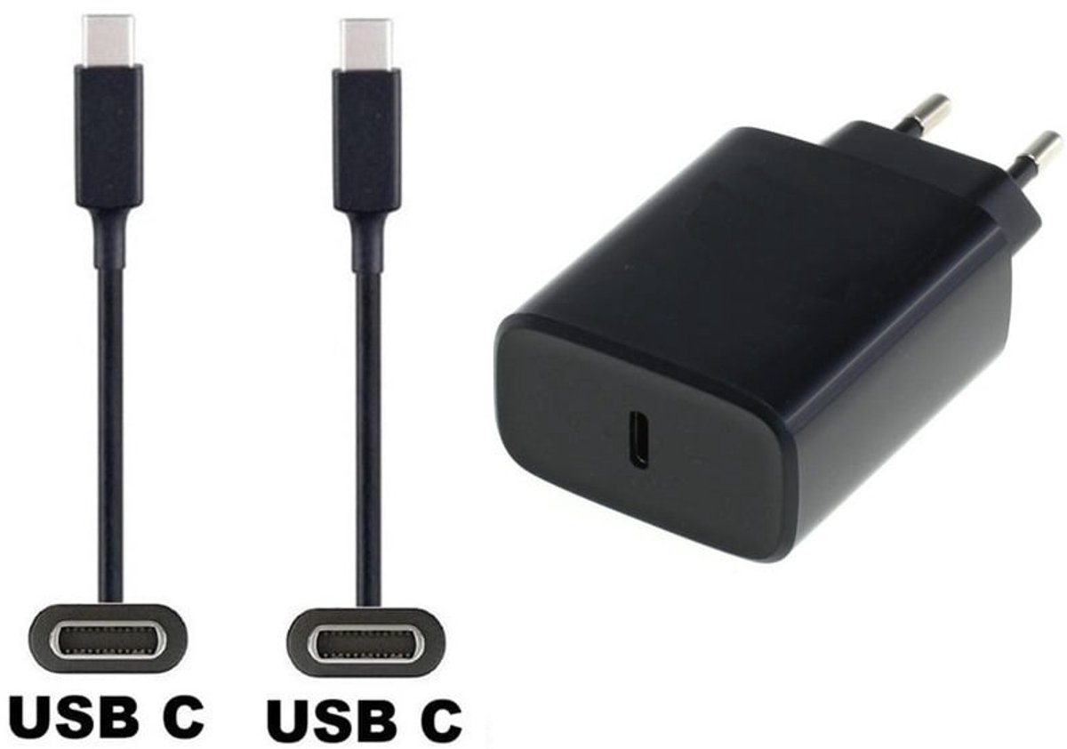 OneOne 20W Snellader + 1, 0m Sterke Usb C Naar C Kabel. Pd Lader. Oplader Adapter Past Op Jbl Tune 115TWS, Flash X, Link Portable, Reflect Flow Pro,