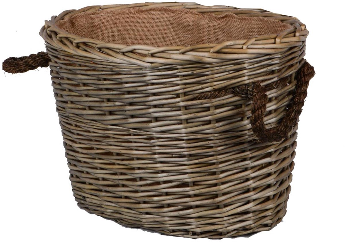 UNUS® Opbergmand wilg met jutevoering grijs 33 x 40 x 55 cm