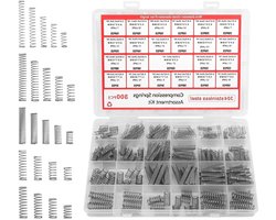 Drukveren set van 300 stuks roestvrij staal | Kleine veren set met 23 maten | Mechanische metalen mini veren voor DIY thuis auto reparaties