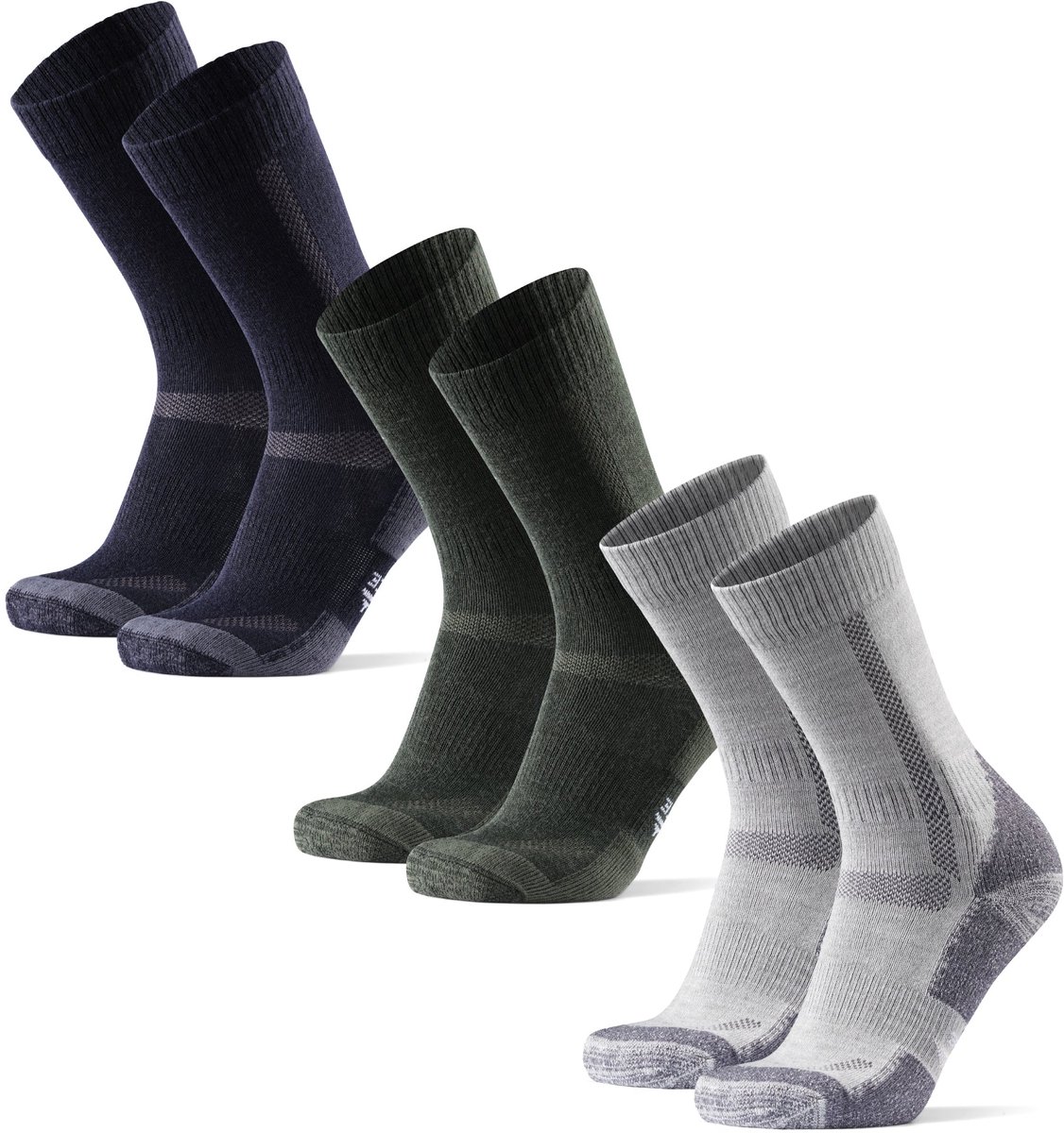 DANISH ENDURANCE Wandelsokken met Merino Wol Dames en Heren anti blaren & ademend 3 paar Marineblauw