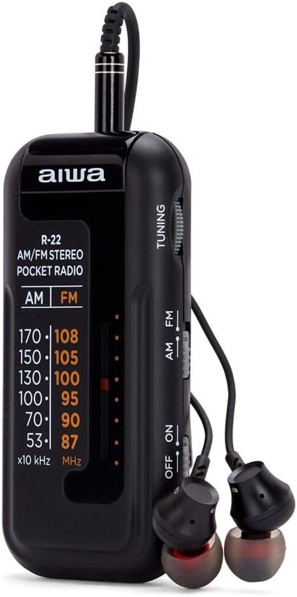Draagbare FM/AM Zakradio met Oortelefoon - Compact en Draadloos Luisteren