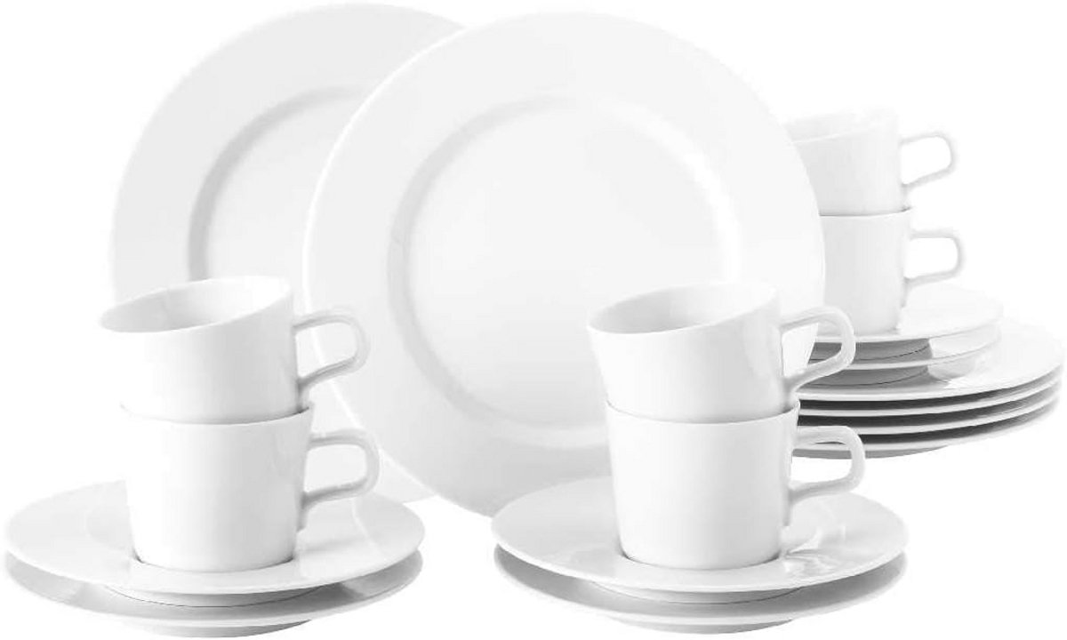 18-Delig Koffieservies van Hard Porselein - Vaatwasserbestendig