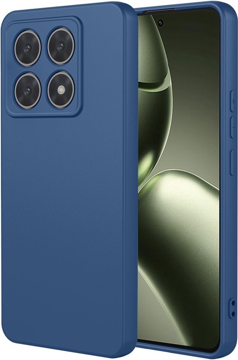 Hoesje geschikt voor Xiaomi 14T - Phonesta Soft Silk Silicone Back Cover - Donkerblauw
