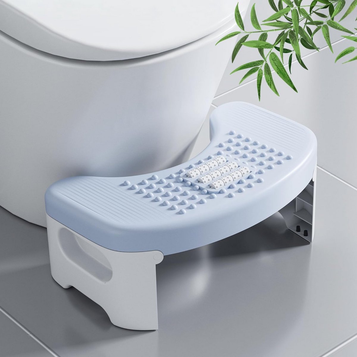 Toiletkruk - Opvouwbare Kruk Voetenbank - Verbeteren Ontlasting - 45-Graden Hellingshoek - 17.5 cm Hoog - Wit