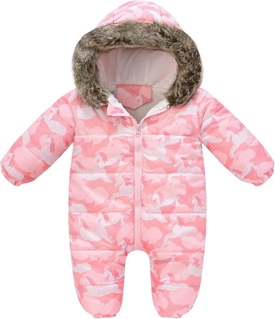 Dikke Baby Sneeuwpak Winteroverall voor Jongens en Meisjes - Warm Romper met Capuchon — afbeelding 4