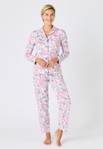 Damart - Pyjama en jersey à boutons - Femmes - Rose - 50-52 (XL)