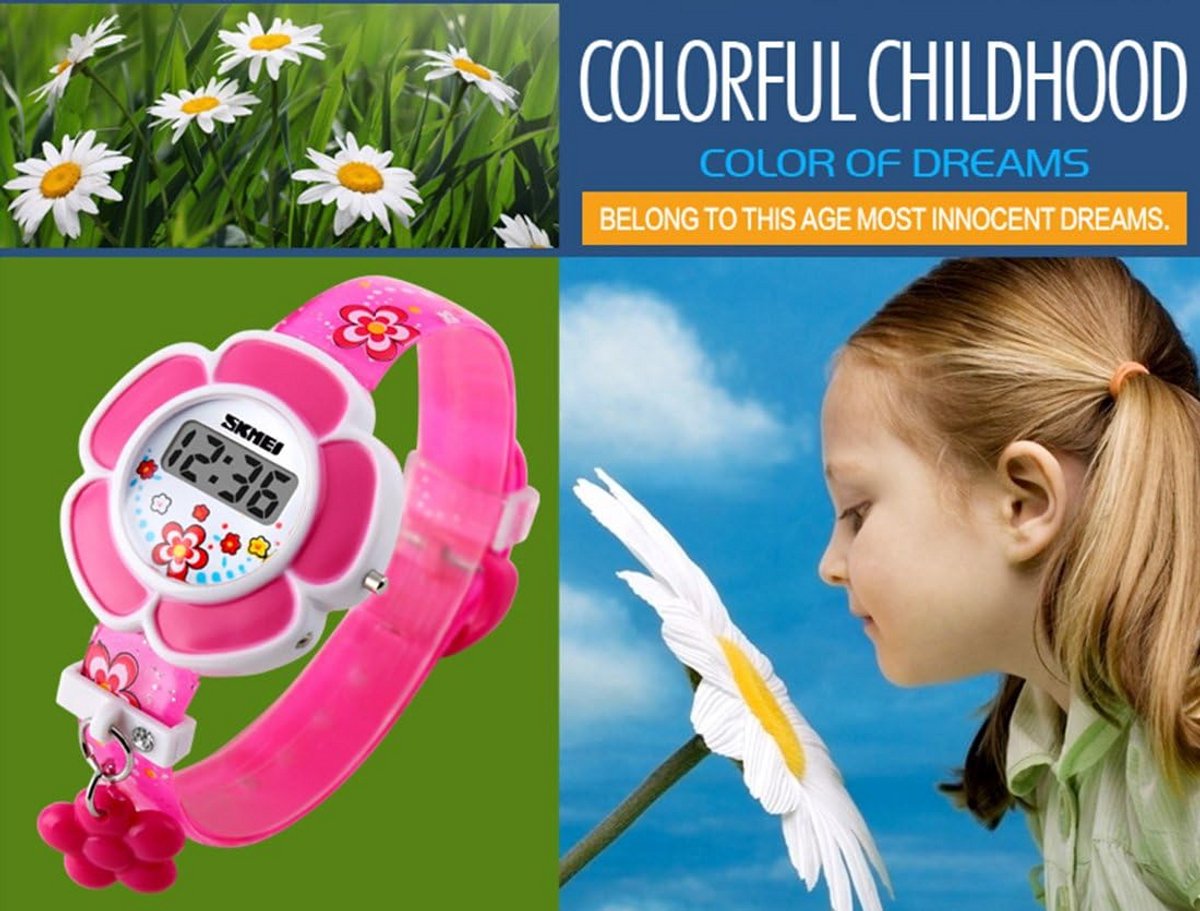 Digitaal Polshorloge voor Meisjes in Bloemvorm