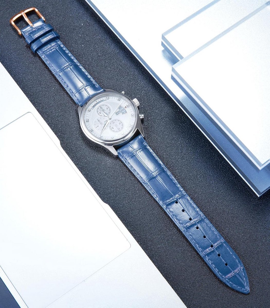 Luxe Horlogeband Leer met Krokodillenprint - Quick Release Waterbestendig - Diverse Kleuren en Maten