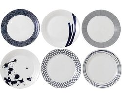 Royal Doulton Pacific - Dinerborden / Bordenset  - Porselein - Wit / Blauw - ⌀ 28 cm - 6 Stuks