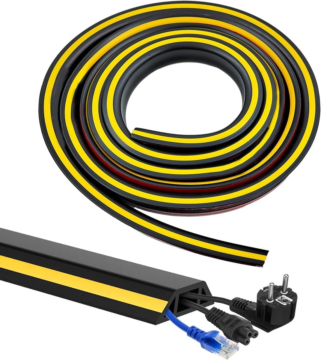 Imperatoris - Kabelbrug - Vloerkabelgoot - Kabelbeschermer voor Vloer - Voorkomt Struikelen - Polyvinylchloride - 4 Meter - Zwart en geel
