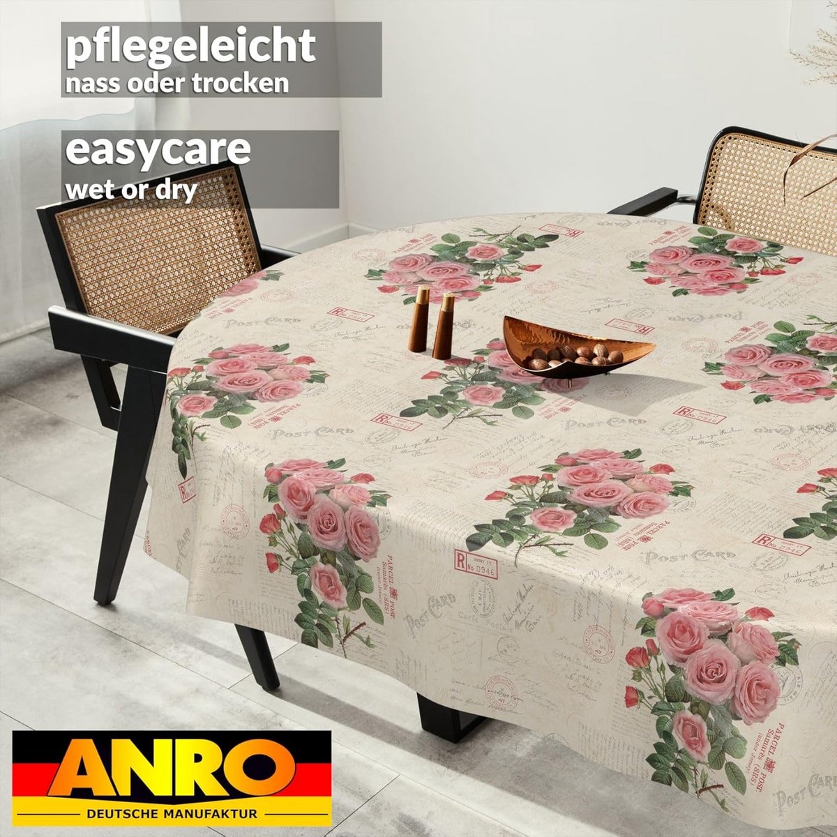 Wasbare Tafelkleed Ovaal Rechthoekig 240 x 140 cm - Vuilafstotend Tuinkleed