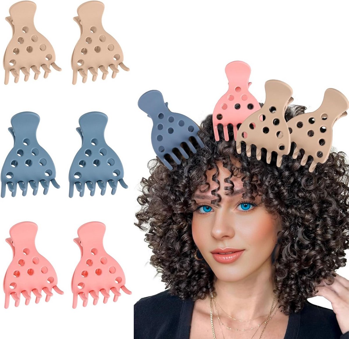 6 Stuks Haarvolumeclips voor Natuurlijk Volume en Krullen zonder Knikken