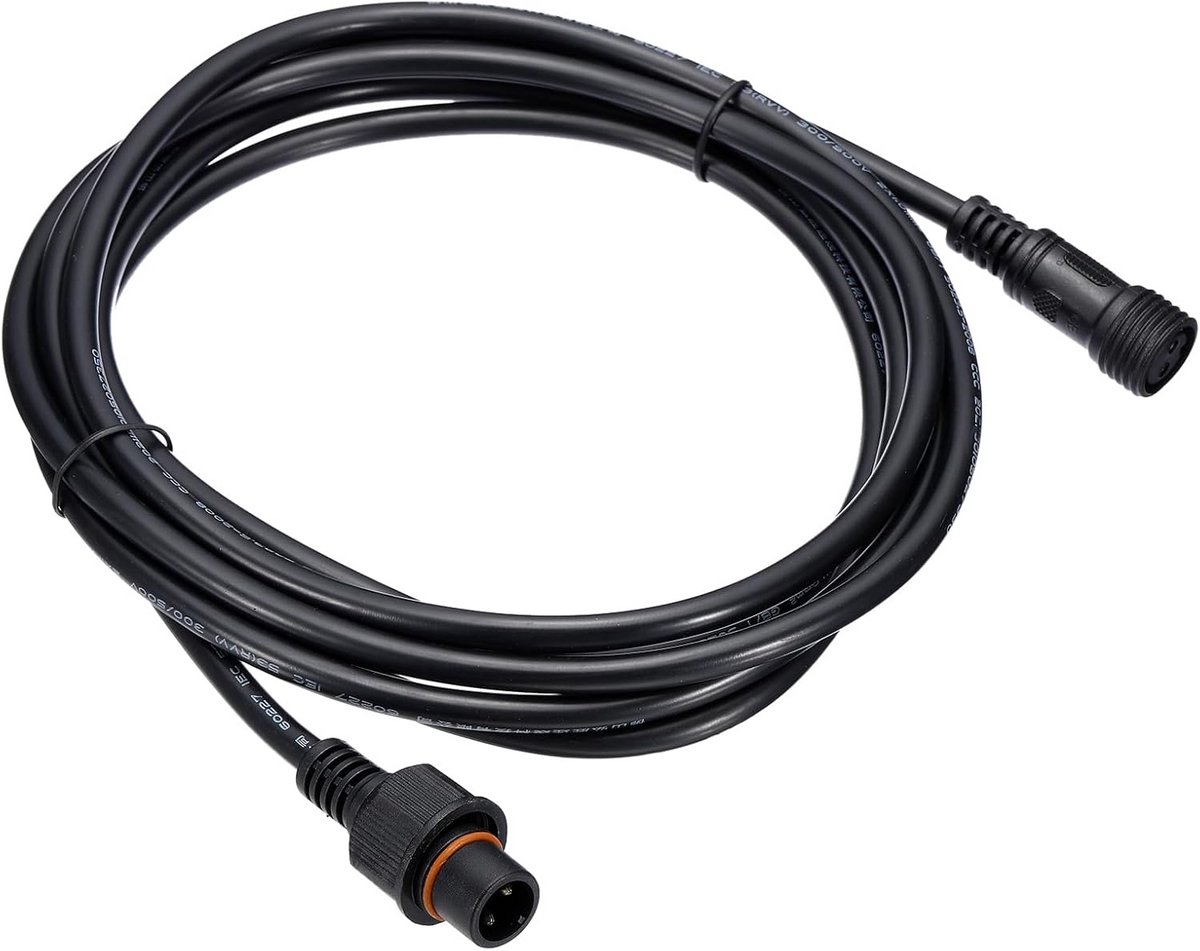 Verlengkabel - Stekker Koppeling - Led Verlichting - Waterdicht IP67 - 3 meter - Zwart