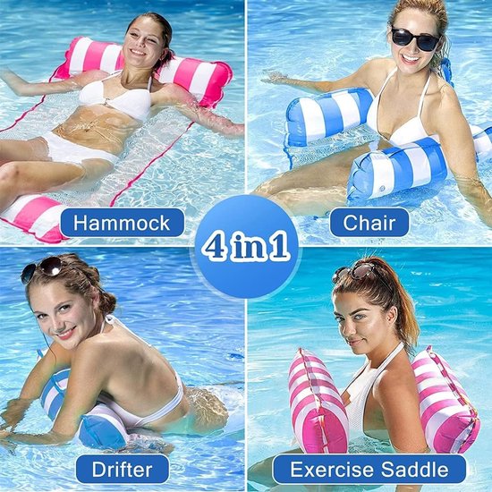 2x Opblaasbare Waterhangmat Strandbed - Opvouwbaar Luchtbed voor Volwassenen — afbeelding 5