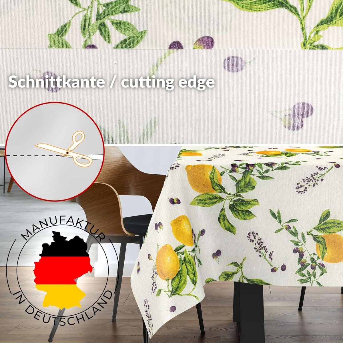 Waterafstotend Tafelkleed Katoen Polyester Binnen Buiten Citroen 220x140 cm