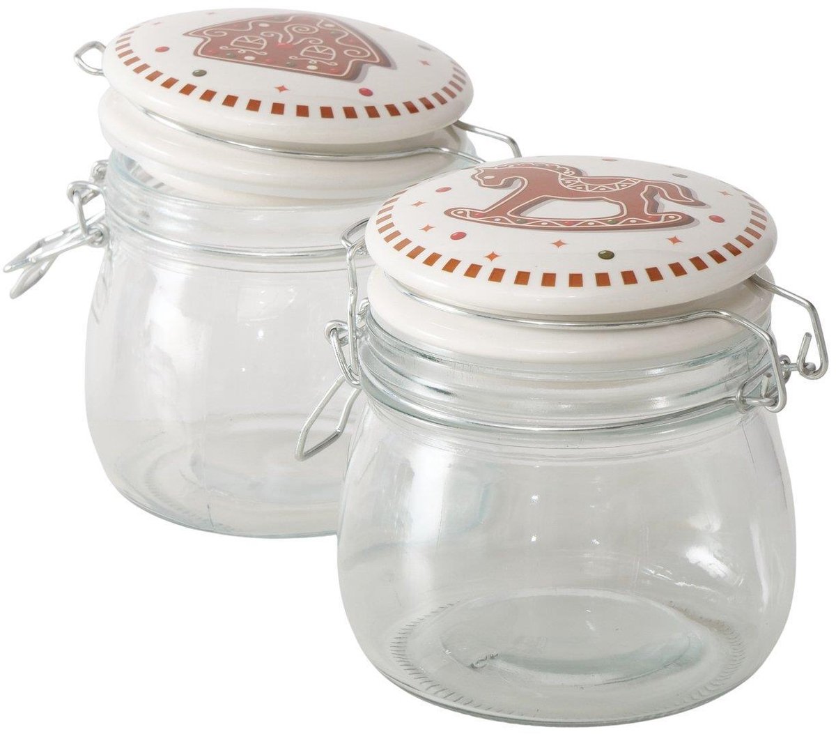 Boltze Home voorraadpot speelgoed peperkoek 450ml transparant.
