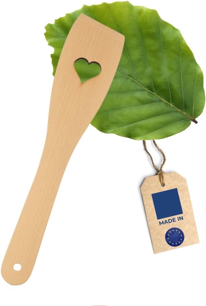 Houten Spatel van Beukenhout met Hartvormig Detail