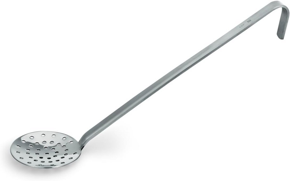 Stevige Schuimspaan van Roestvrij Staal - Geperforeerd met Haaksteel - Diverse Diameters