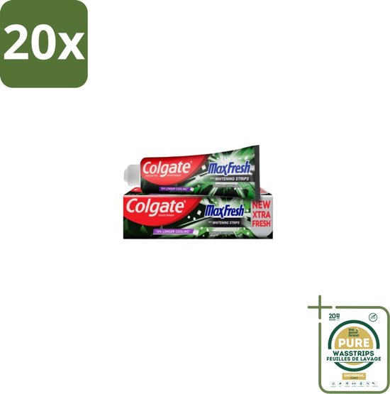 20 x Colgate – Tandpasta – MaxFresh Whitening Bamboo Charcoal – 100 ml ...