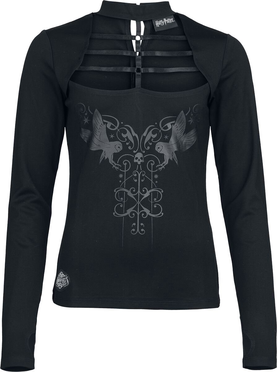Harry Potter Dark Academia Nocturnal Stroll with Owls Dames Shirt met lange mouwen - zwart - XL
