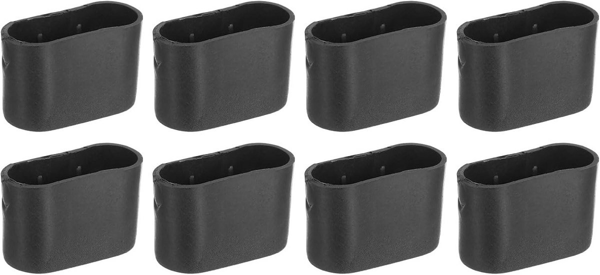8x Ovale Rubberen Stoelpootdoppen - Vloerbeschermers voor Stoel en Tafel (34x16mm)