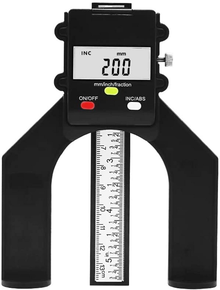 Digitale Hoogtemeter & Dieptemeter 80mm voor Houtbewerking en Precisiemetingen