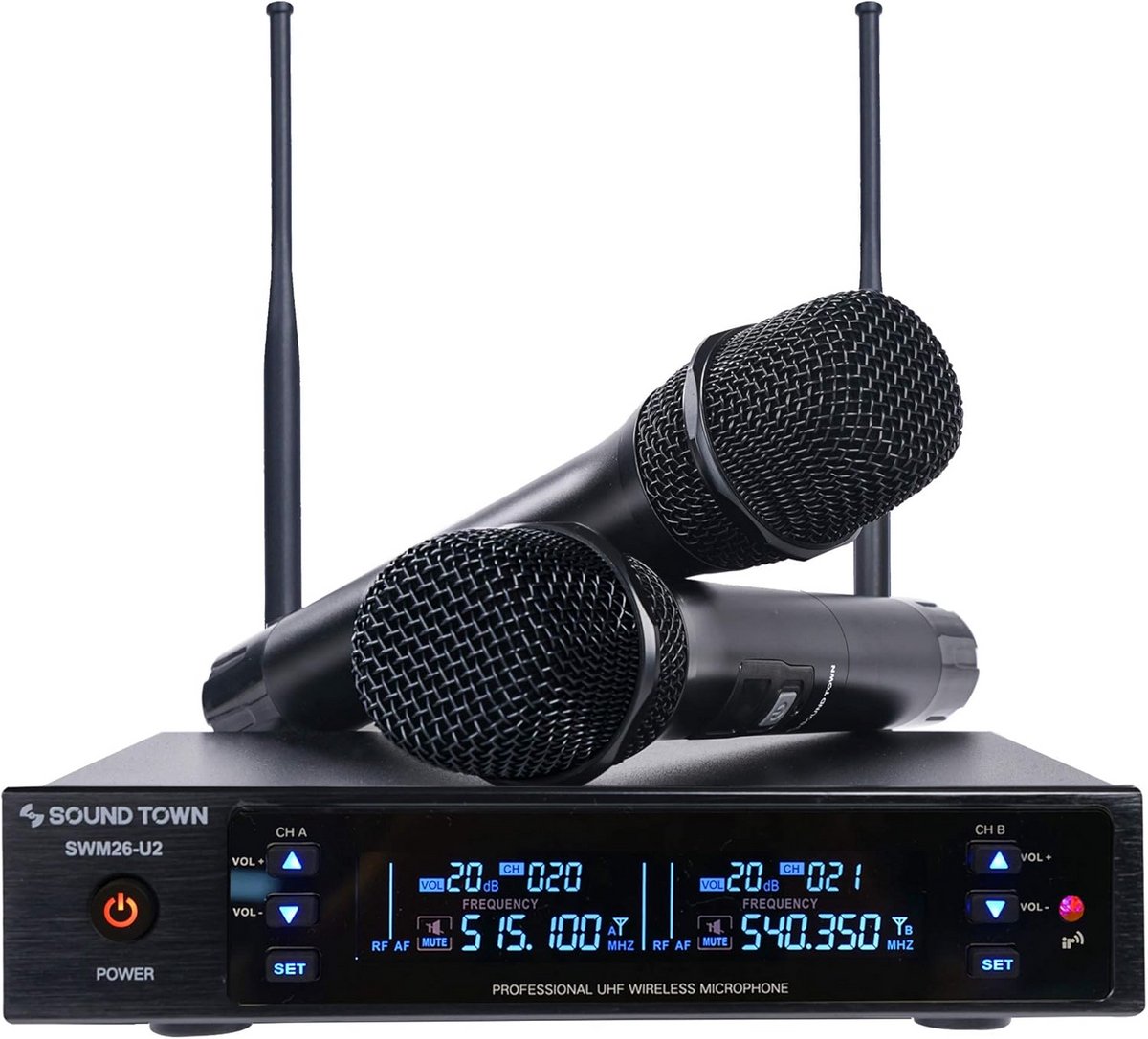 Draadloos Microfoonsysteem met 2 Handheld Microfoons UHF Diverse Kanalen