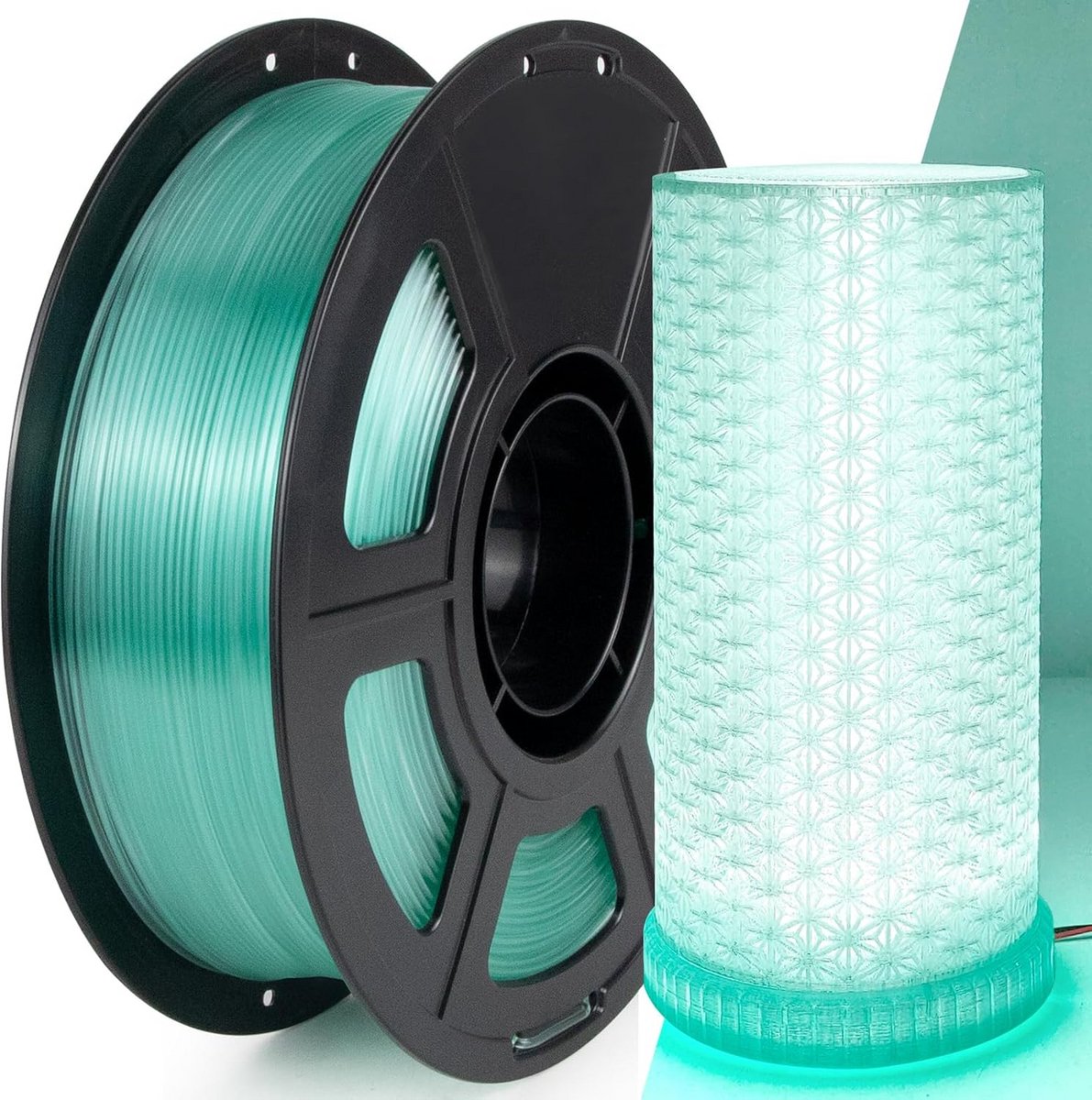 PETG Filament 1,75 mm Transparant Cyaan 1 kg Hoge Snelheid 3D-Printer Materiaal