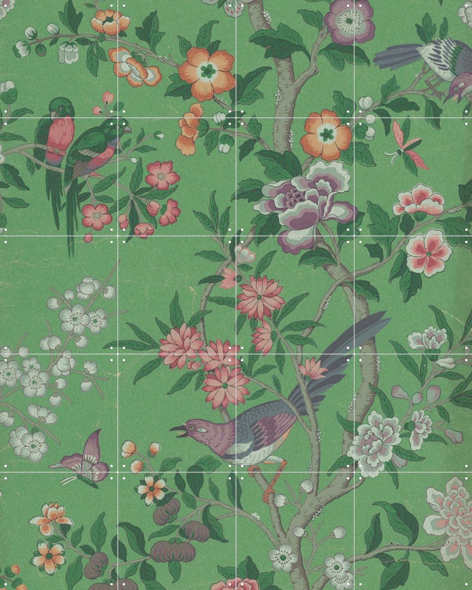 IXXI Chinese Magpie, Victoria and Albert Museum - 80 x 100 cm - Gratis ophangtool - Grote wanddecoratie en posters - Kleurrijk, Vintage, Illustraties