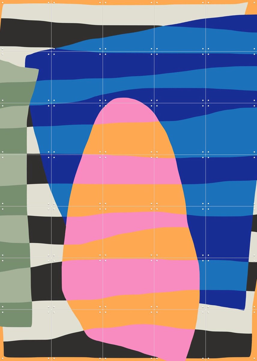 IXXI Abstract Stripe - Collage 9, Little Dean & Various - 100 x 140 cm - Gratis ophangtool - Grote wanddecoratie en posters - Collage, Strepen