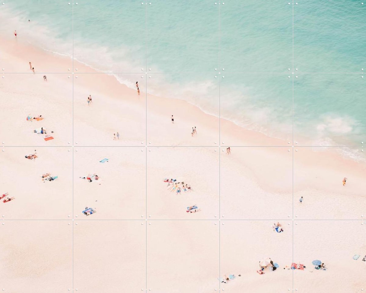 IXXI Aerial Beach Bliss, Ingrid Beddoes - 100 x 80 cm - Gratis ophangtool - Grote wanddecoratie en posters - Kleurrijk, Fotografie, Minimalisme