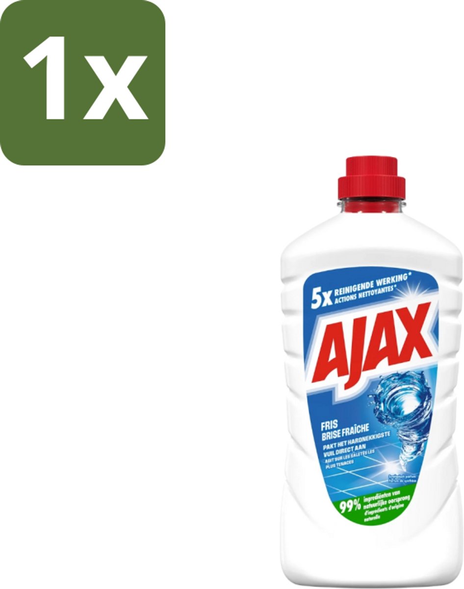 1 x Ajax – Allesreiniger – Fris – 1000 ml - Allesreiniger - Frisheid - Reinigen - Vet Verwijderen - Schoonmaken