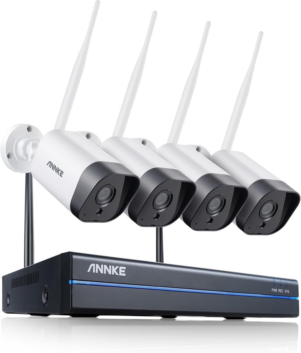 Draadloze Wifi Buiten Beveiligingscamera Set met Monitor en Opname