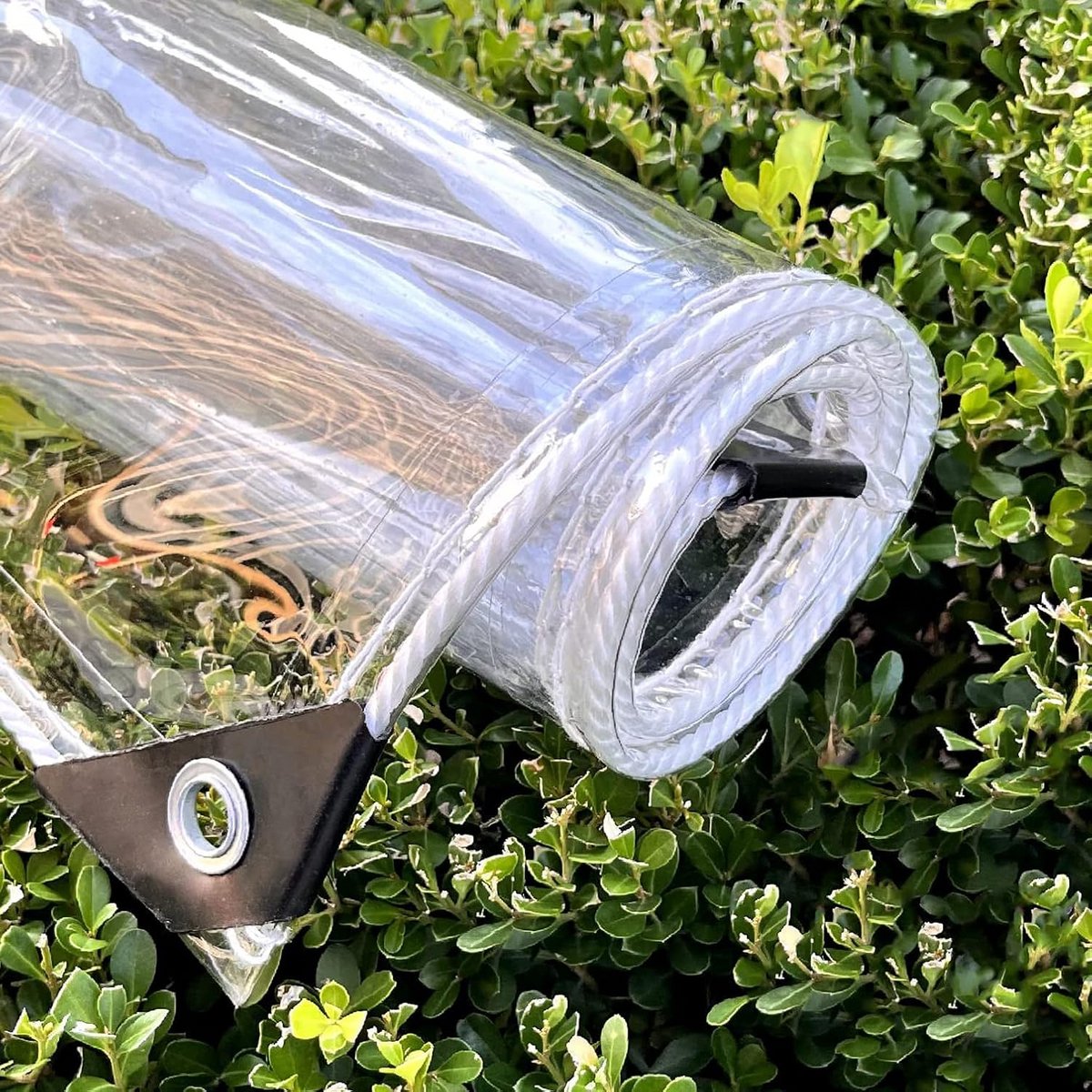 Zwaar Transparant PVC Zeildoek Waterdicht met Ringen - Scheurbestendig Voor Tuin en Buiten
