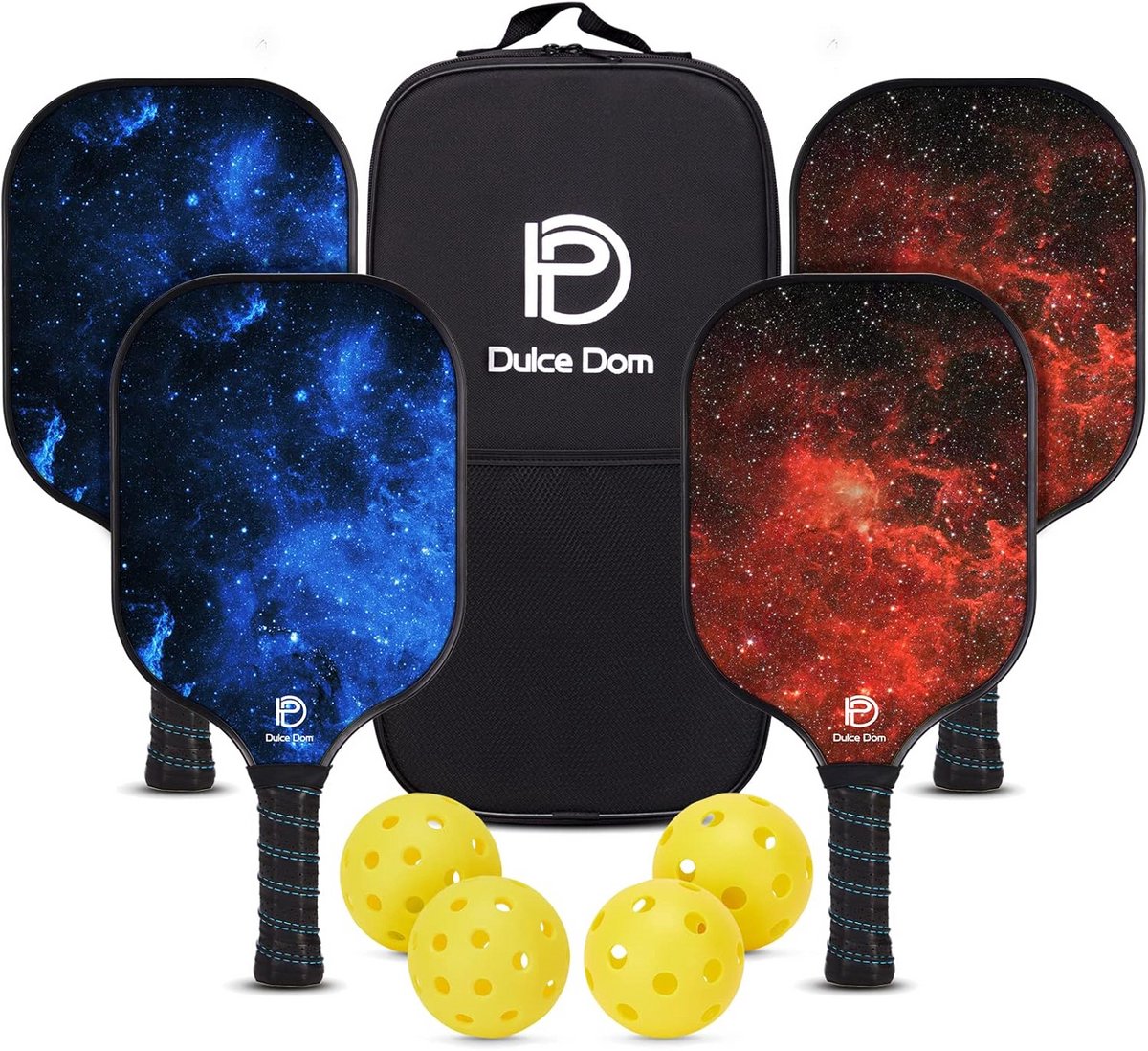 Pickleball Set met 4 Houten Ballen en Draagtas - Geschikt voor Beginners en Gevorderden
