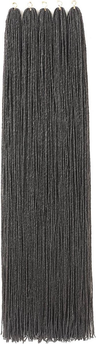 Micro Faux Locs Vlecht Accessoire Set Donkerbruin 91 cm voor Haarverlenging