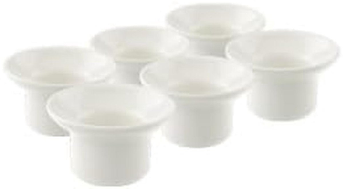 Set van 6 Eierdopjes van Premium Bone Porselein