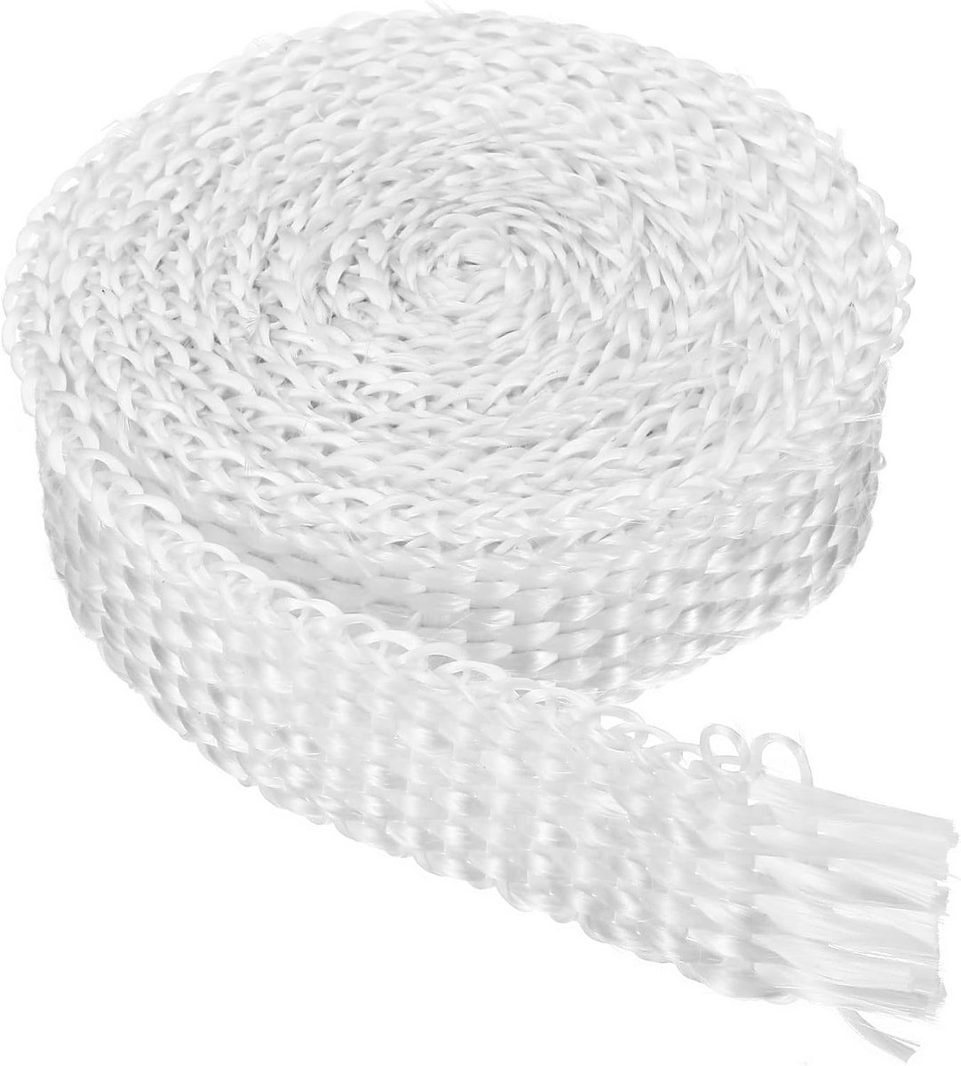 Hittebestendige Glasvezel Pakking voor Houtkachel en Open Haard - 25mm x 3mm x 3m Wit