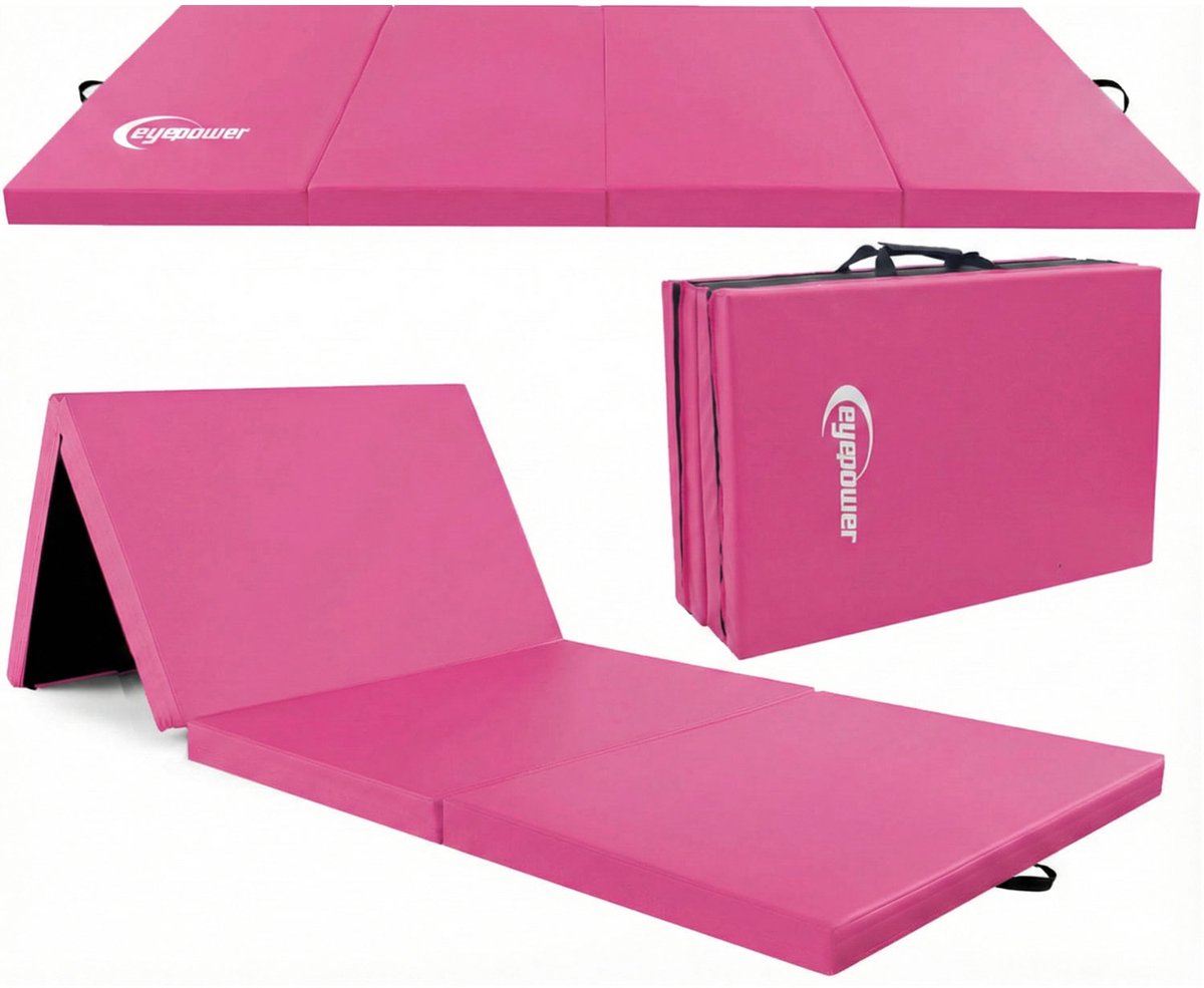 eyepower Opvouwbare Turnmat 180x60x5 cm Dik - Gym Mat voor Thuisgebruik - Veilige Gymnastiek Onderlegger voor Kinderen Fitness en Turnen - Schokdempend Sport Vloermat voor Training