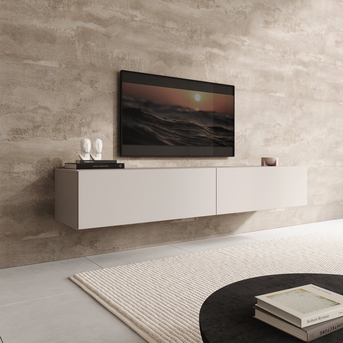 Meubella - TV-Meubel Palm - Beige - 180 cm