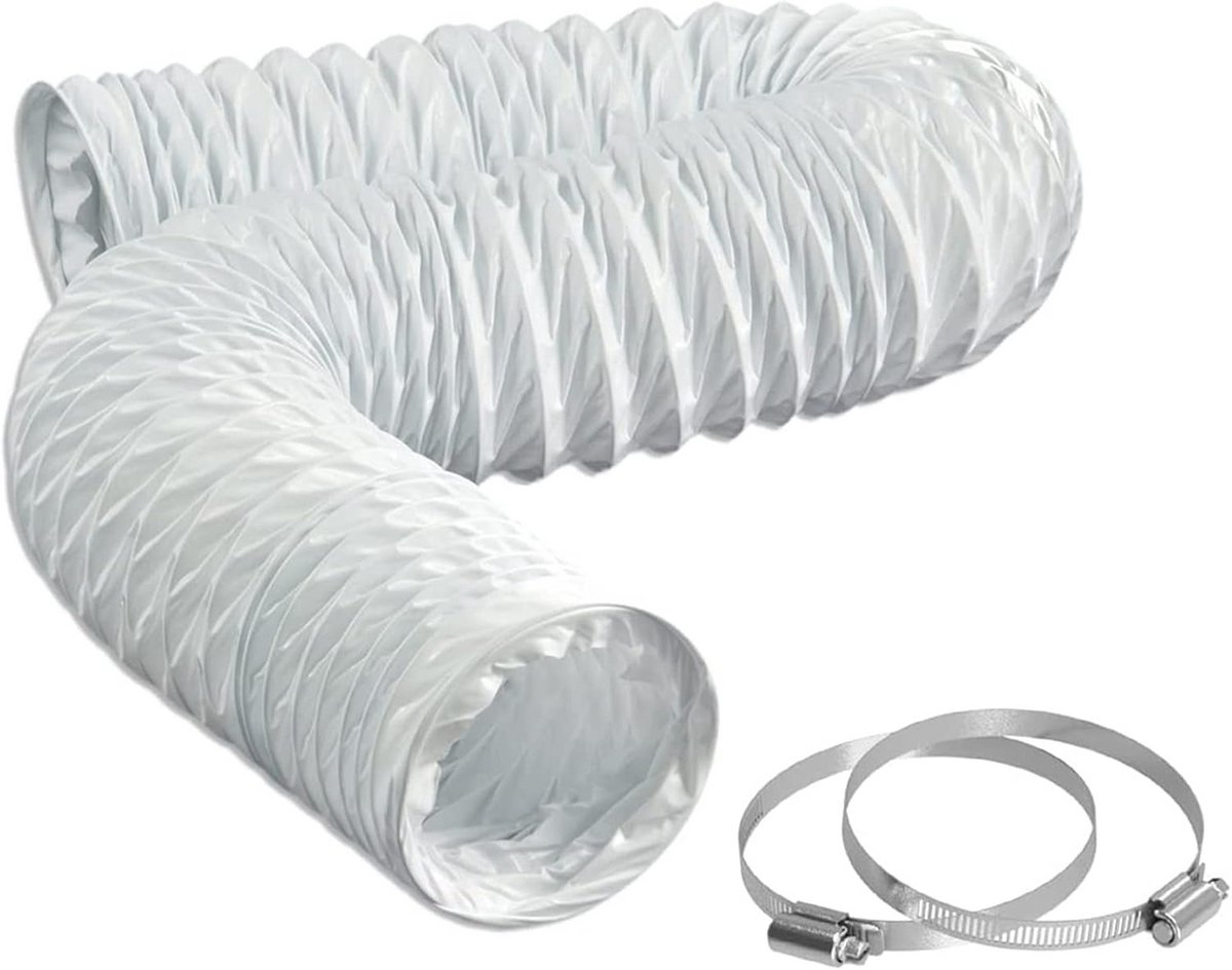 Flexibele Afvoerslang PVC voor Airco, Wasdroger en Afzuigkap - Ø153mm x 2,5m Wit