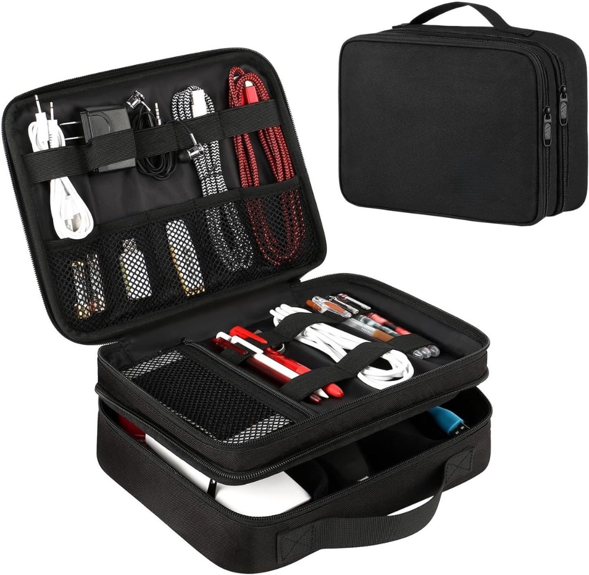 REN® Kabel Organiser Tas - Organizer Tas - Zwart- 27cm x 20cm x 9cm