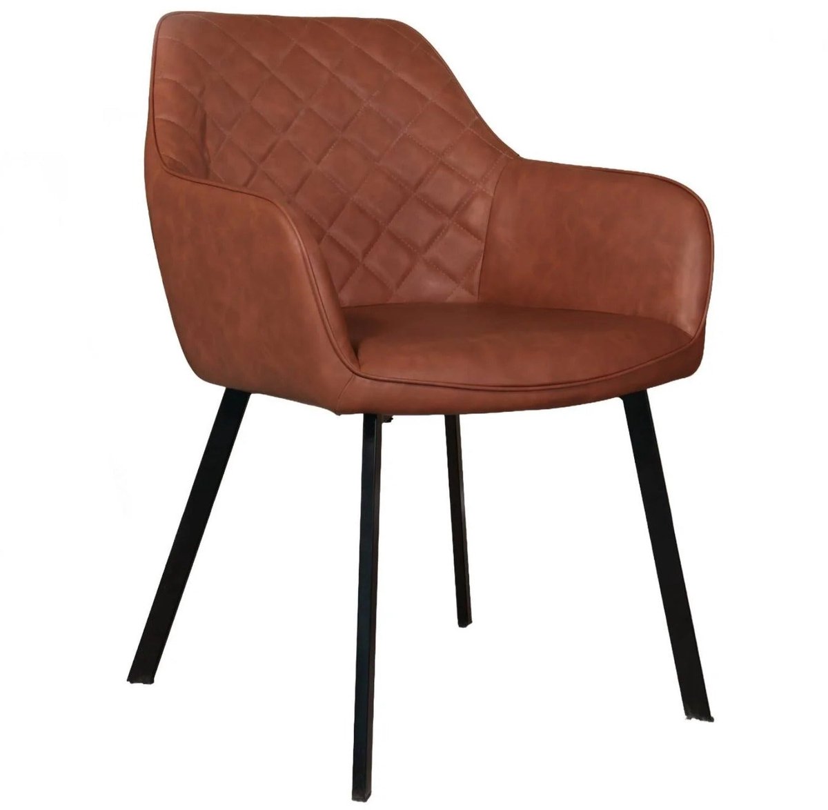 Lizzely Garden & Living Eetkamerstoel met armleuning Yurgan cognac kunstleder eetstoel zetel