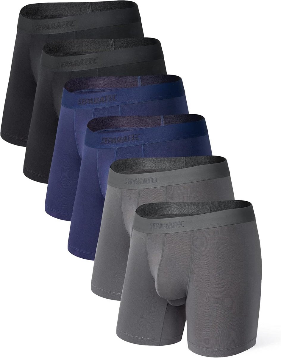 Heren Boxershorts 4-Pack Ademend Bamboe Rayon Dubbelzaks Ondergoed