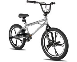 Hiland 20 Inch Freestyle BMX Fiets - 5 Spaken (Mag Wheels) - 360 Graden Rotor - Inclusief 4 Pegs - Jongens & Meisjes (meer dan 7) - Geschikt voor buitenactiviteiten in de lente