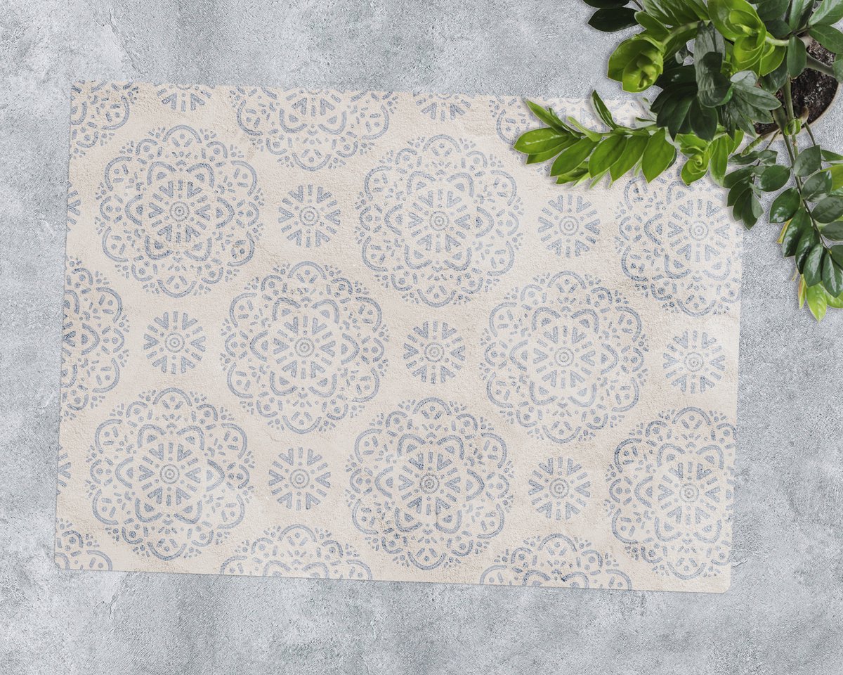 Coloray Vloerbeschermer - Heldere mandala Vloerbeschermer Bureaustoel - 100x70 cm - Grijs Vloerbeschermer Groot - Vloerbeschermer Bureaustoel Tapijt - PVC Vloerbeschermer - Rechthoekige Mat - Abstracties Thema