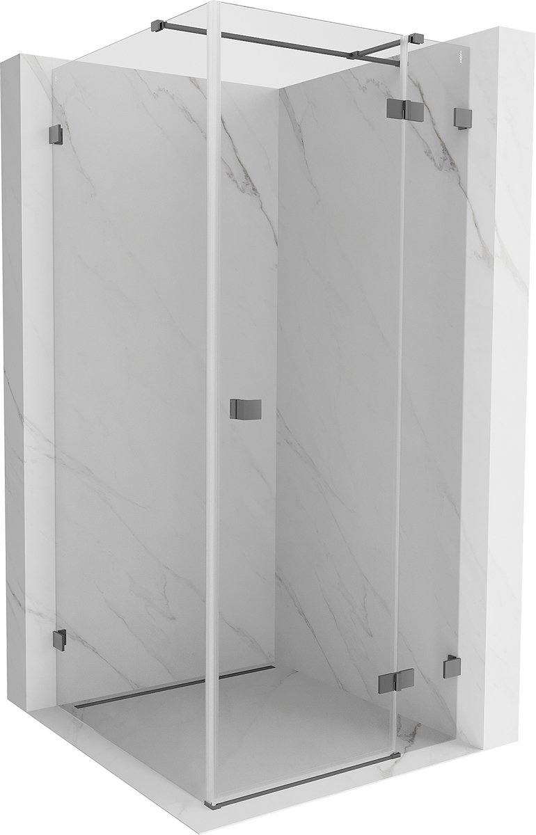 Mexen Lunar T douchecabine scharnierend rechts 100 x 100 , transparant, gun metal - 834T-100-100-95-00-P