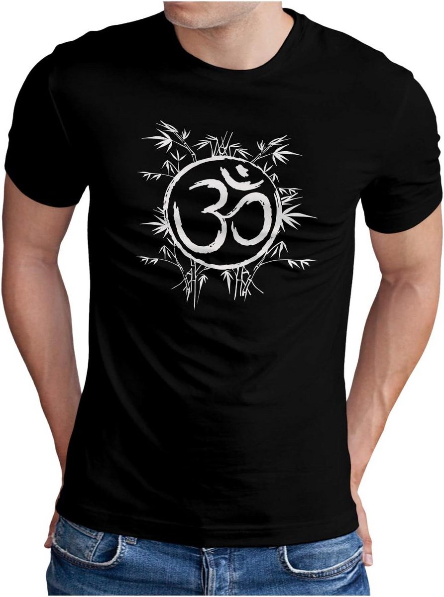 Heren T-shirt met Zen Yoga Boeddha OM Symbool | 100% Katoen | Maten S t/m 5XL